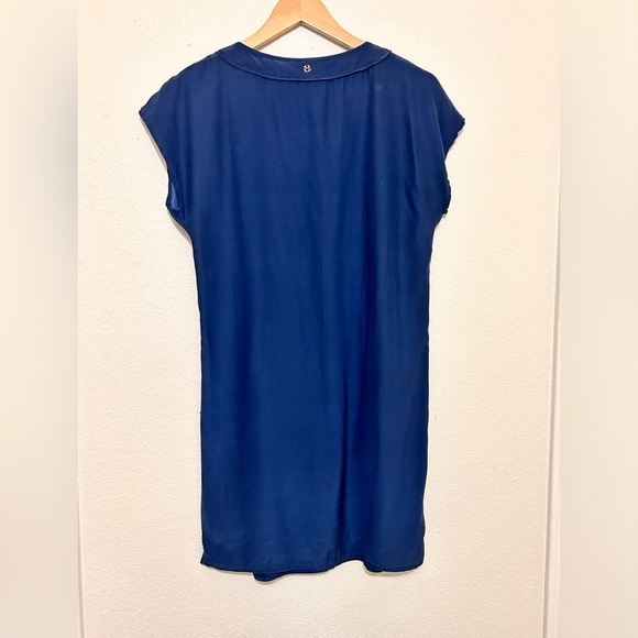 Marie Oliver Blue Tiered Tie Front Sheath Dress - Picture 3 of 6